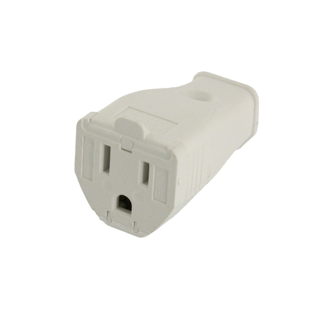 LEVITON ELECTRICAL PLUGS 5-15R CLAMPTITE CORD CONN WHITE 3W102-WH